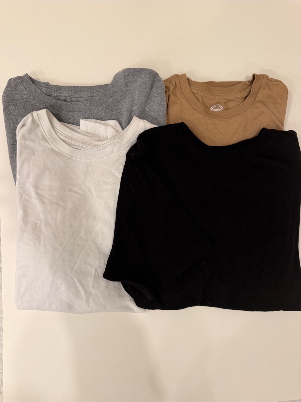 wonder nation Short Sleeve Tee 4-Pack in Black, White, Gray & Brown